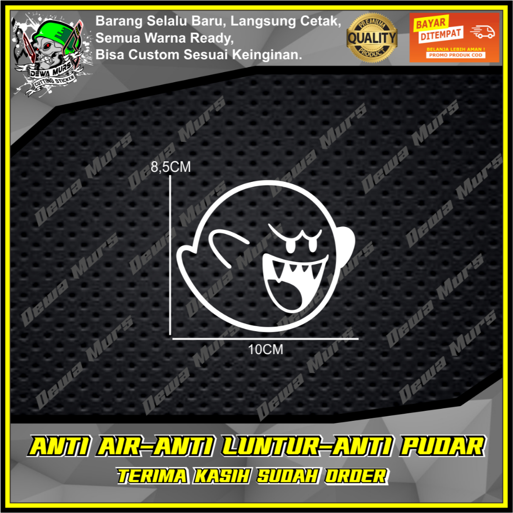 MARIO HANTU BOO สติ๊กเกอร์ตัดเหมาะสําหรับรถจักรยานยนต์และรถยนต์