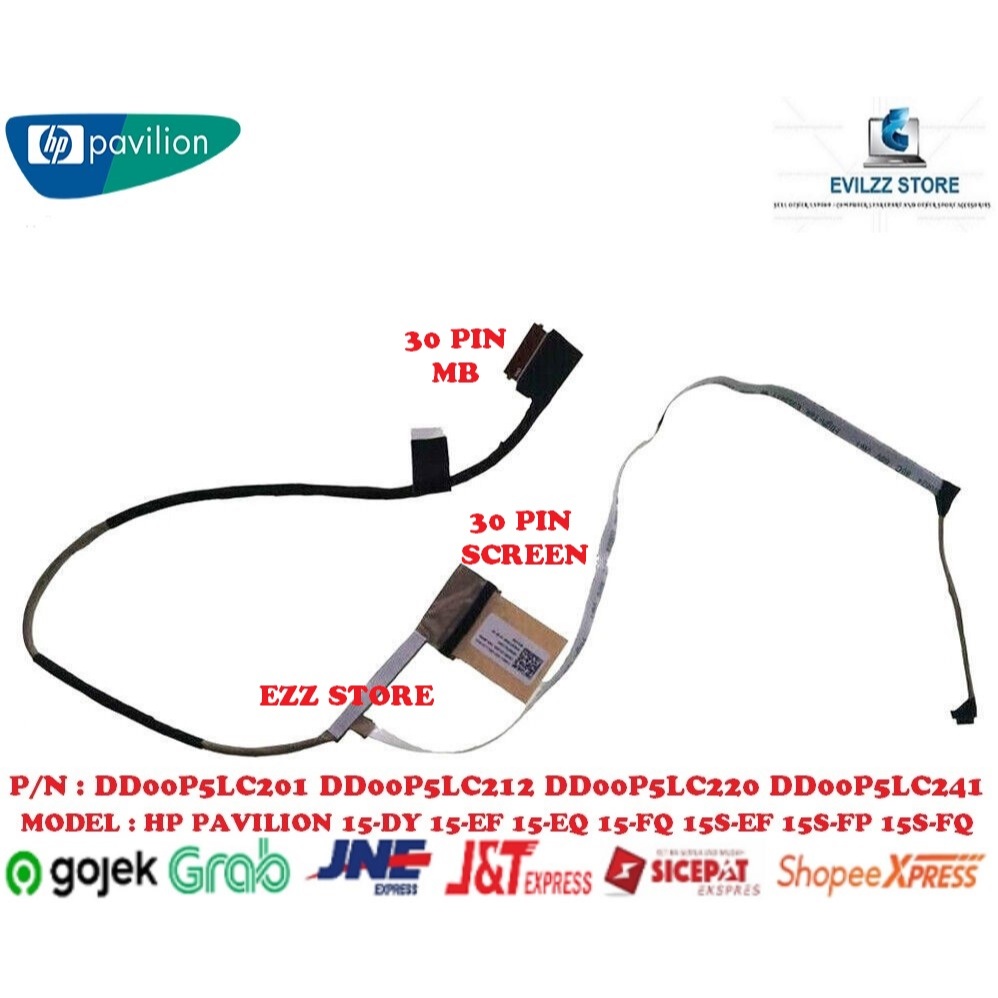 สายเคเบิลแบบยืดหยุ่น HP 15EF 15-EF 15-EF2125WM 15-DY 15-EQ1-FQ 15S-EF 15S-EQ 15S-FR 15S-FQ DD00P5LC2