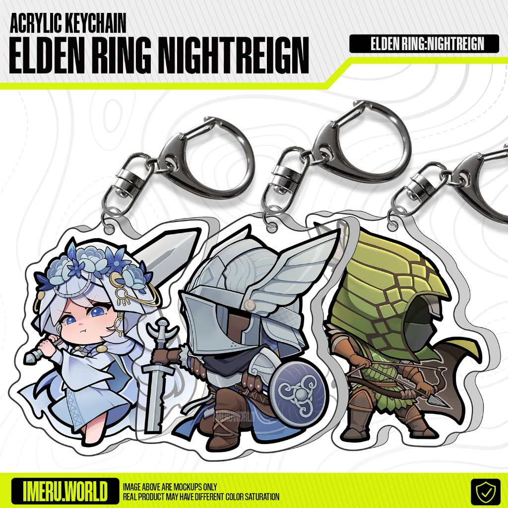 Elden Ring Nightreign Chibi อะนิเมะพวงกุญแจอะคริลิค Wylder Revenant โดย IMERU World