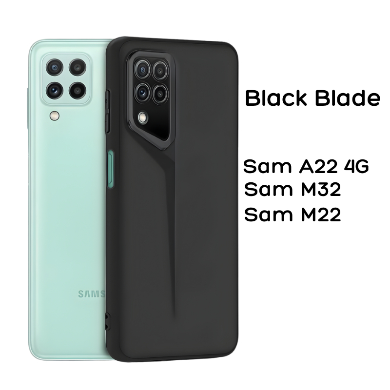 สําหรับSamsung A22 4G M32 M22 Softcaseสีดําใบมีดป้องกันกล้องกรณีHp Samsung A22 4G M32 M22