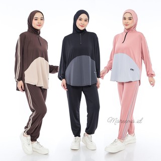 Setelan Olahraga Wanita Plus Hijab Muslim Terbaru Baju Sport Senam Lari Zumba Bersepeda Renang