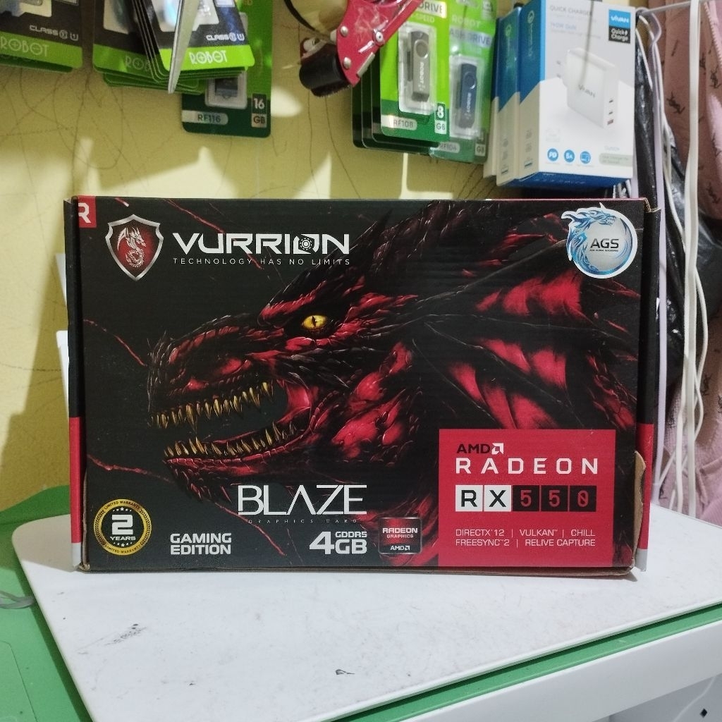 [มือสอง] VGA Vurrion Box AMD Radeon RX550 4GB - กล่องกระดาษเก่า - สภาพตามภาพถ่าย - 0ri9inaI