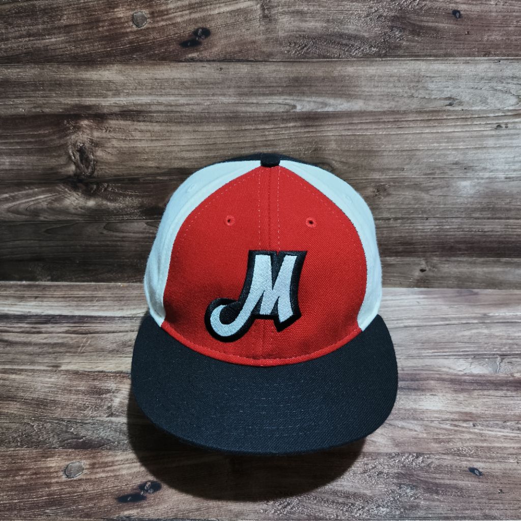 หมวก snapback ขนสัตว์โลโก้ Ebbets field colorblock