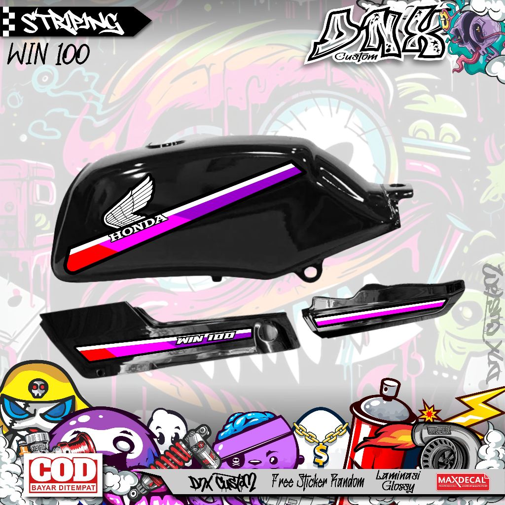 สติ๊กเกอร์ Honda STRIPING VARIATION HONDA WIN 100 ORIGINAL CUSTOM KD35 Striping Win 100 สติ๊กเกอร์