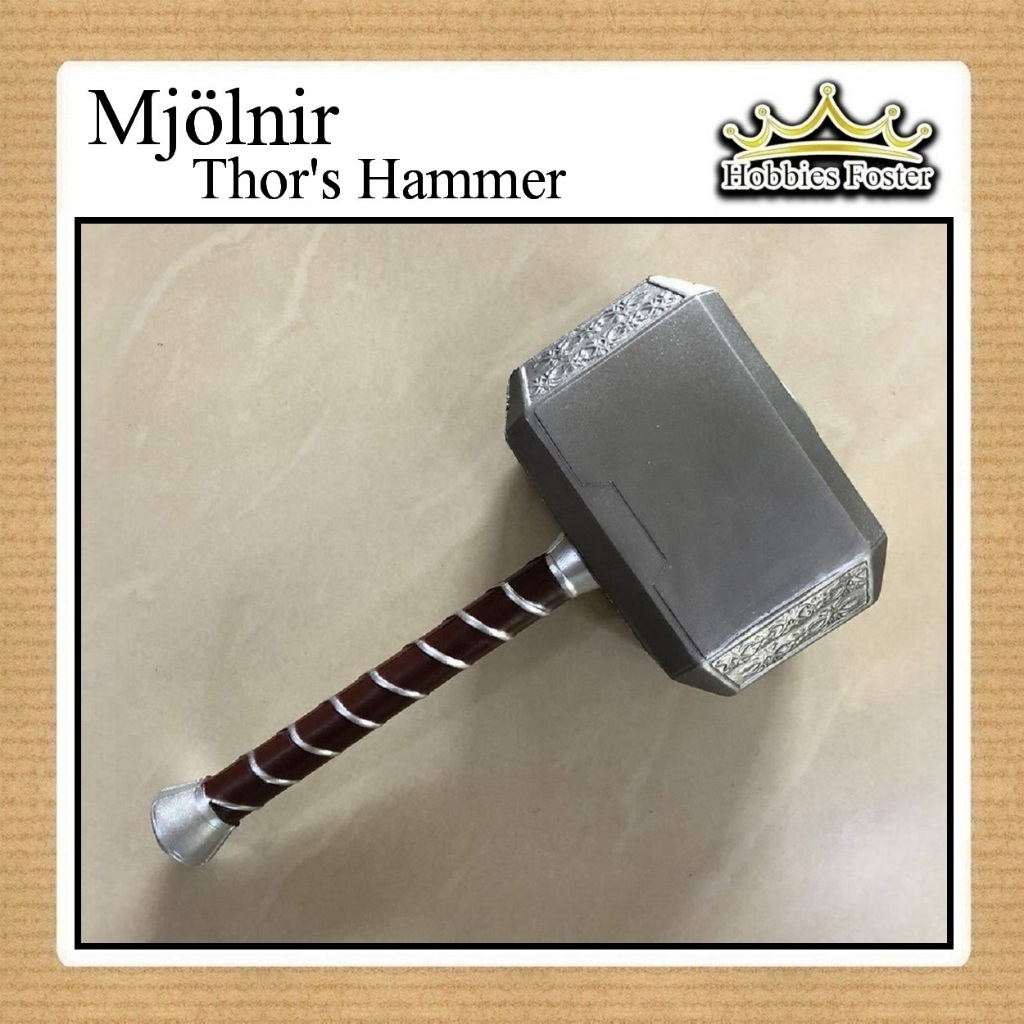 HBF Thor Hammer Mjolnir - Avenger Super Hero เครื่องแต่งกายคอสเพลย์แอตทริบิวต์ - ของเล่นค้อน Gada ขน