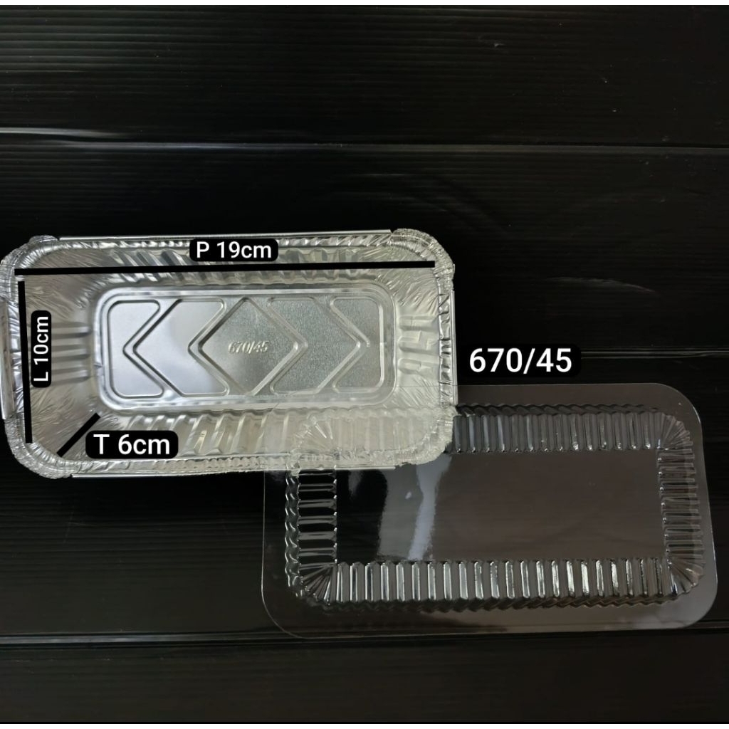อลูมิเนียมฟอยล์ 670/45 (10x20 H 6cm) ต่อ 5 ชิ้น + ฝา