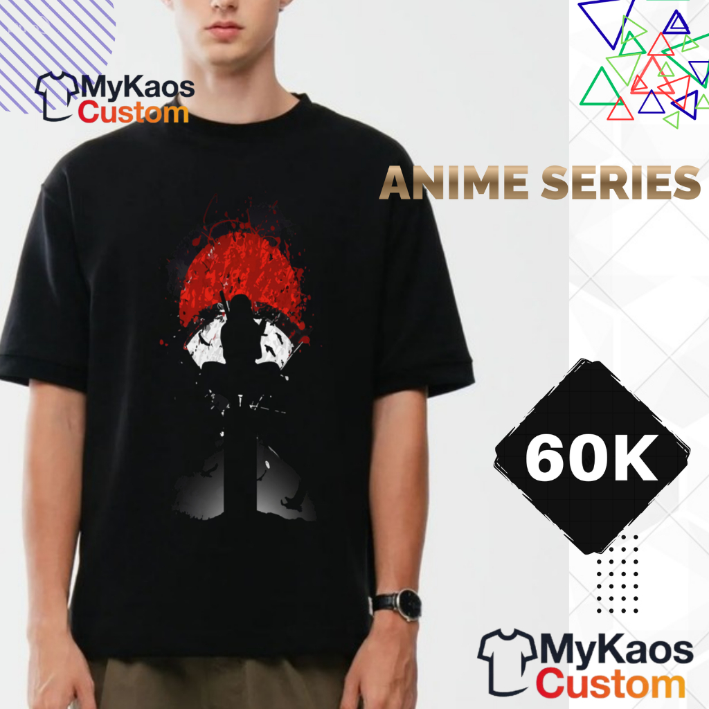 Itachi-uchiha-naruto Anime T-Shirt Premium DTF Screen Printing - Black Distro Shirt for Men and Wome