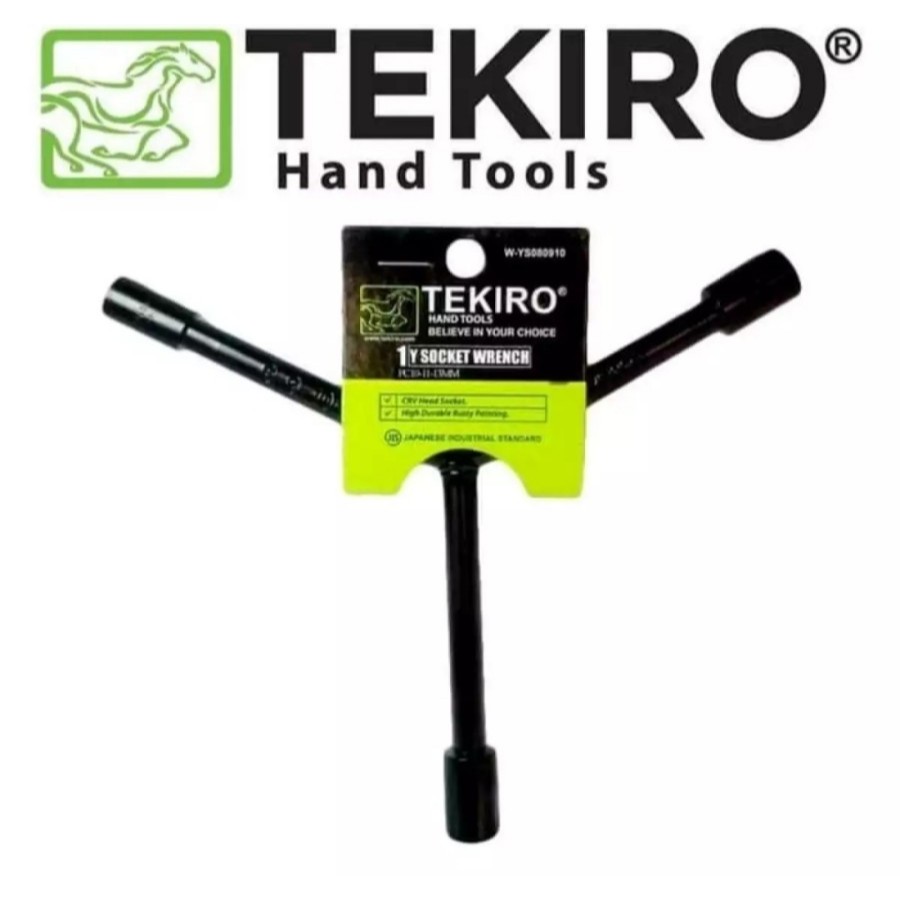 TEKIRO ORIGINAL Y ประแจซ็อกเก็ต 8 9 10 11 12 13 14 สั้นสีดํา Y ประแจซ็อกเก็ต