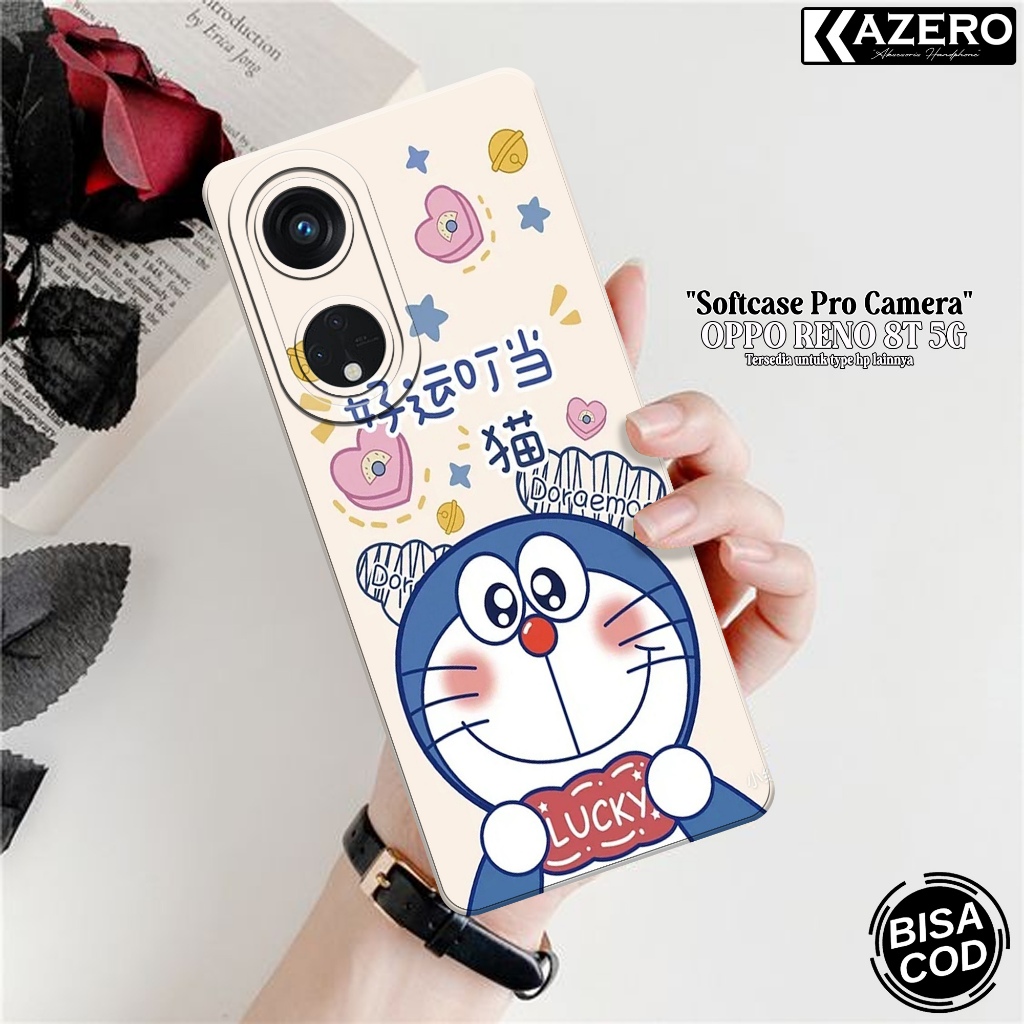 Softcase Hp Oppo Reno 8T 5G - เคสแฟชั่นการ์ตูน - เคส Oppo Reno 8T 5G - กล้องซิลิโคน Pro - เคส Oppo R