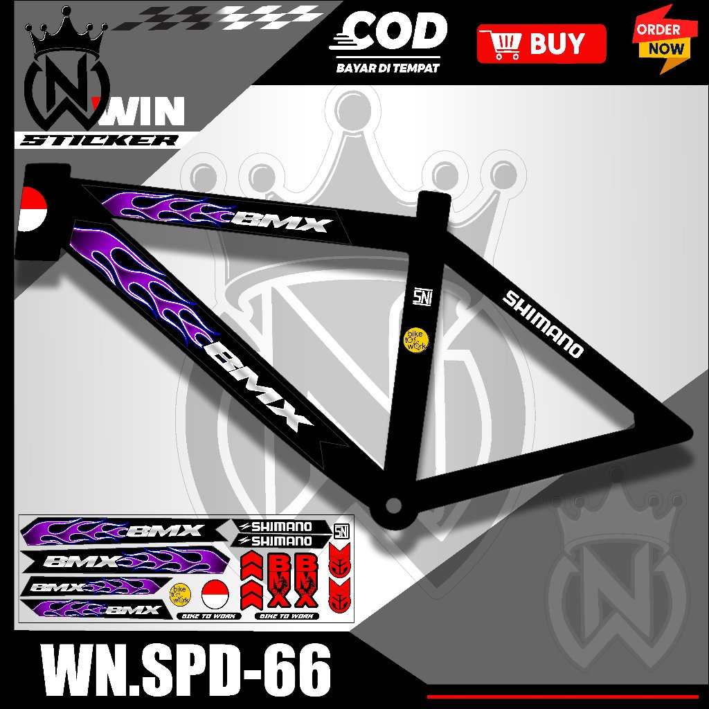 SHIMANO FIRE BMX BIKE สติ๊กเกอร์แถบตัวแปร