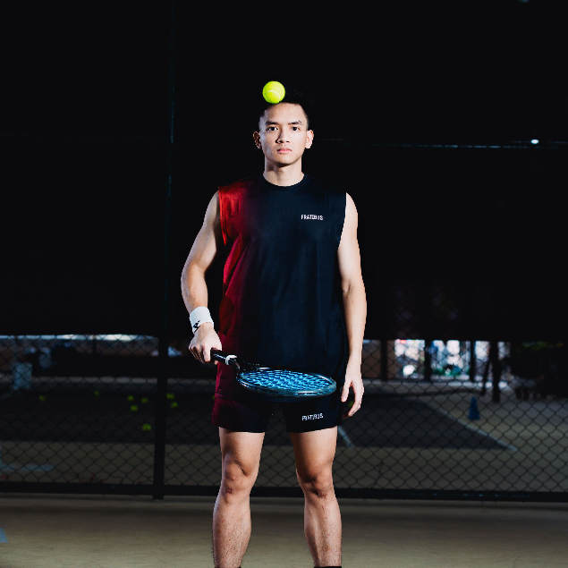 MERAH FRATIBUS - เสื้อเทนนิส Padel สีดําและสีแดงระดับพรีเมียม เย็นสบาย เสื้อกล้ามสําหรับบุรุษและสตรี