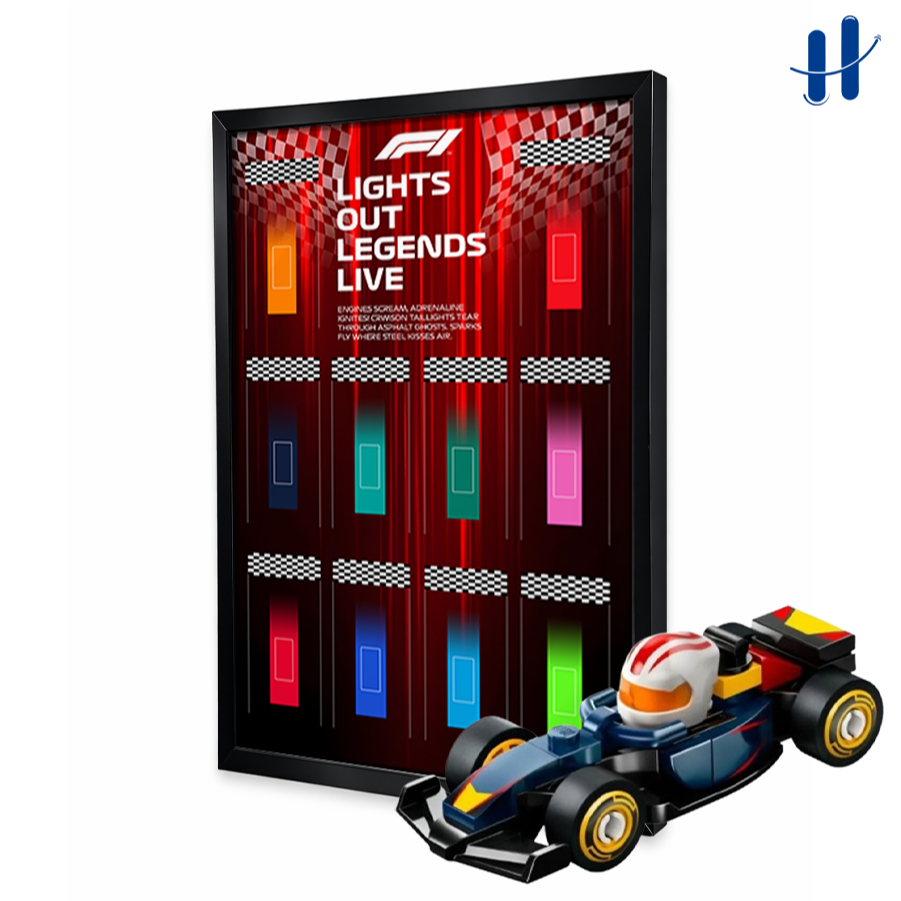 Haydecor Lego F1 Mini โปสเตอร์กรอบ 20x30 รูป 10 ช่อง Premium Wall Display