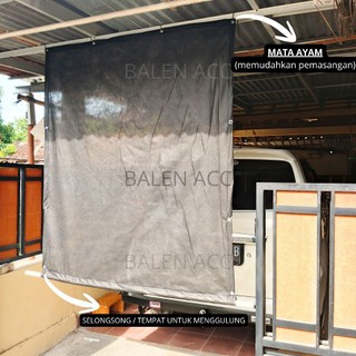 Tirai Krey Outdoor Bisa Digulung Anti Air Panas Hujan Fungsi Seperti Bambu Gulung Paranet Plastik Pvc