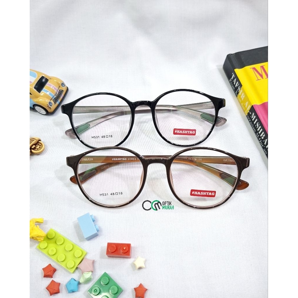 Original Hastag H531 กรอบแว่นตาทรงกลมยืดหยุ่นยืดหยุ่นสําหรับผู้ชายและผู้หญิง