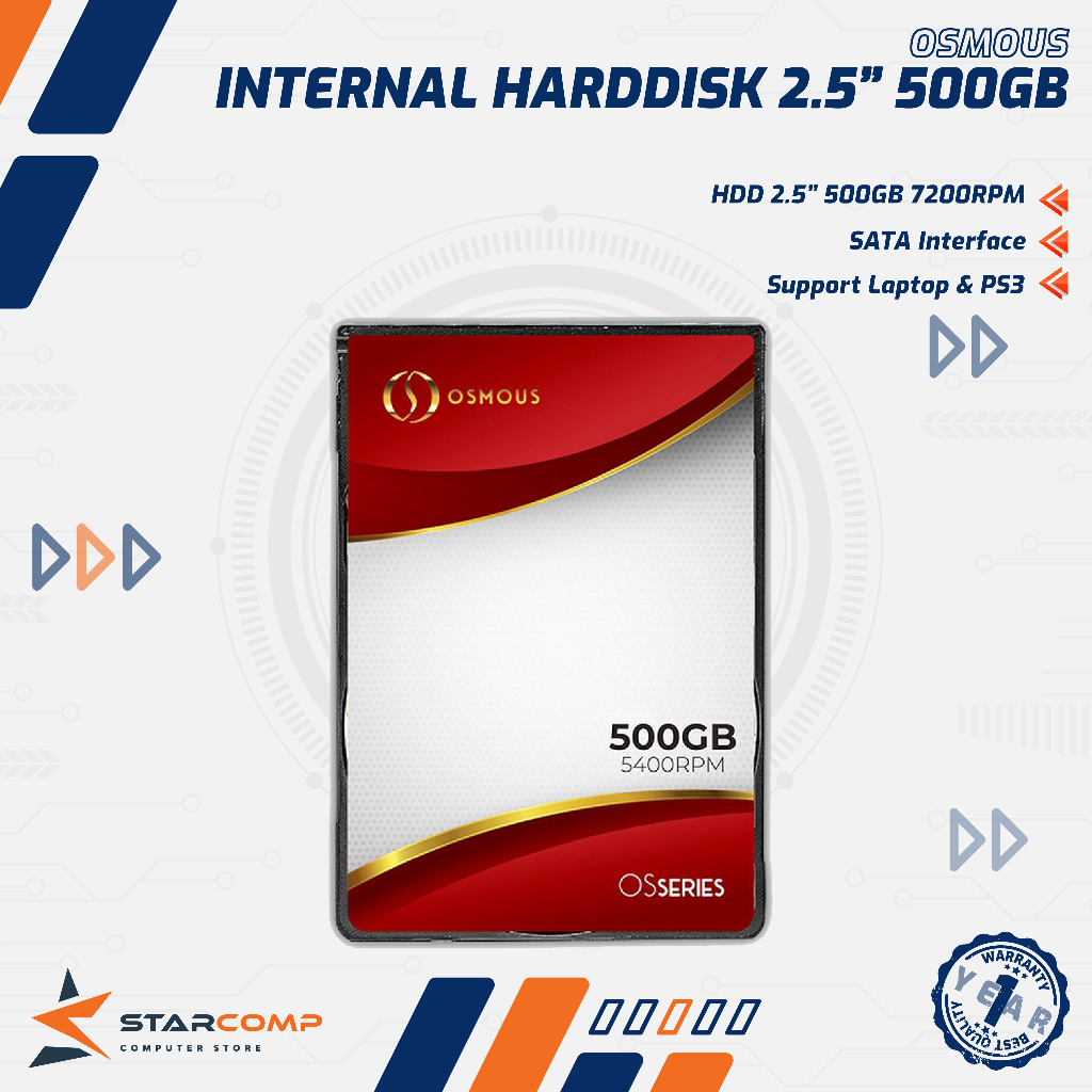 Osmous HDD 2.5 500GB ฮาร์ดไดรฟ์ภายใน 2.5" SATA 7200RPM