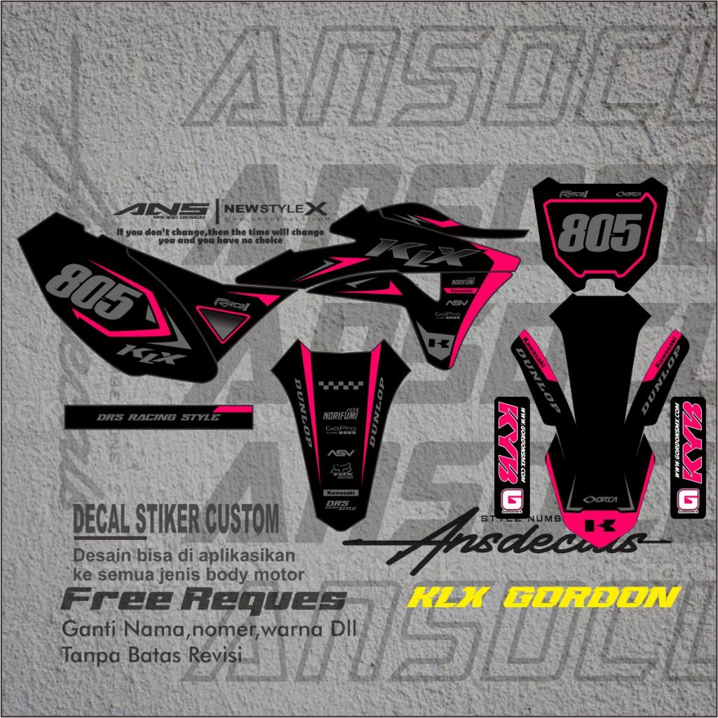 สติ๊กเกอร์รูปลอก KLX GORDON FULL BODY DECAL GORDON DECAL STICKER VARIATION KLX GORDON ฟรี REQUEST