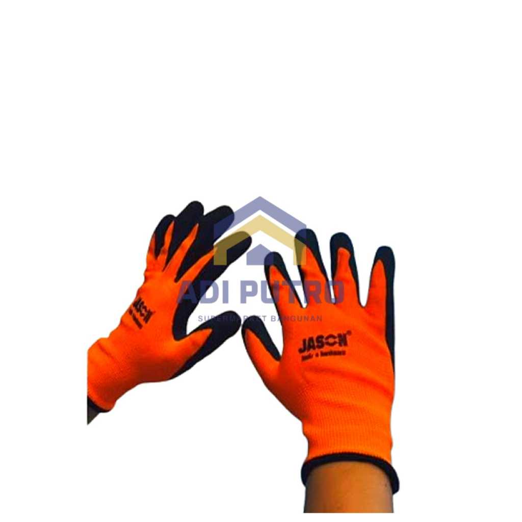 JASON ถุงมือยาง POLYESTER COATED