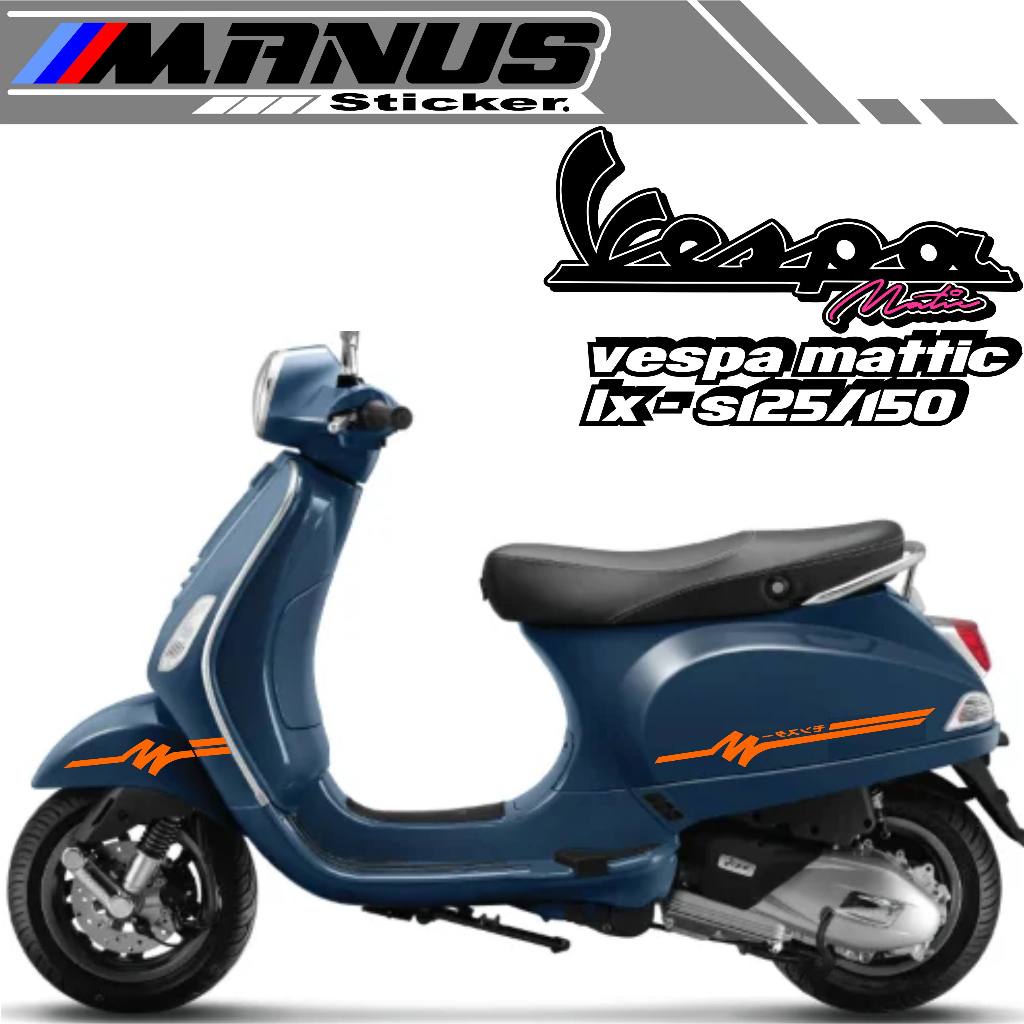 LXP2/SIMPLE VESPA MATIC STRIPING STICKER/LX125/S150/VESPA CUTTING STICKER ONE SET/GATA WRITING