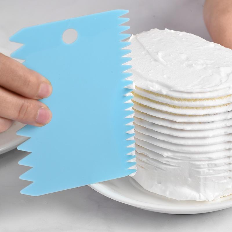 3 ชิ้นเค้ก Scraper Leveler เครื่องตัดครีม Scraper Butter Cream Dough ตกแต่งเค้กวันเกิด Tart ตกแต่ง