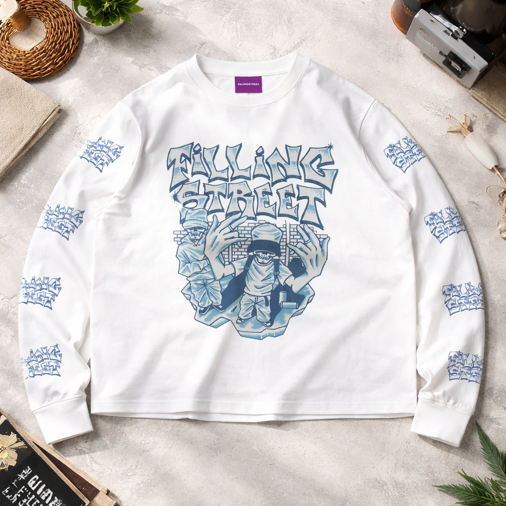 2026 Fillingstreet Fellow เสื้อยืดสีขาว Basic Longs sleeve Unisex Top