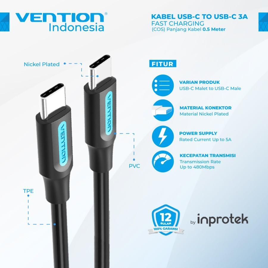 Vention USB Type-C to Type-C PD USB C 3A สายชาร์จเร็ว - 1.5M | เพราะ เพราะ