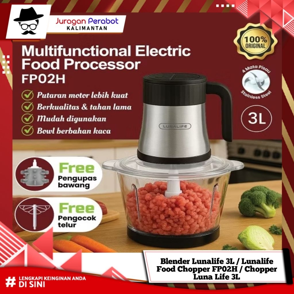 Lunalife 3L Blender / Lunalife Food Chopper FP02H / Luna Life 3L Chopper