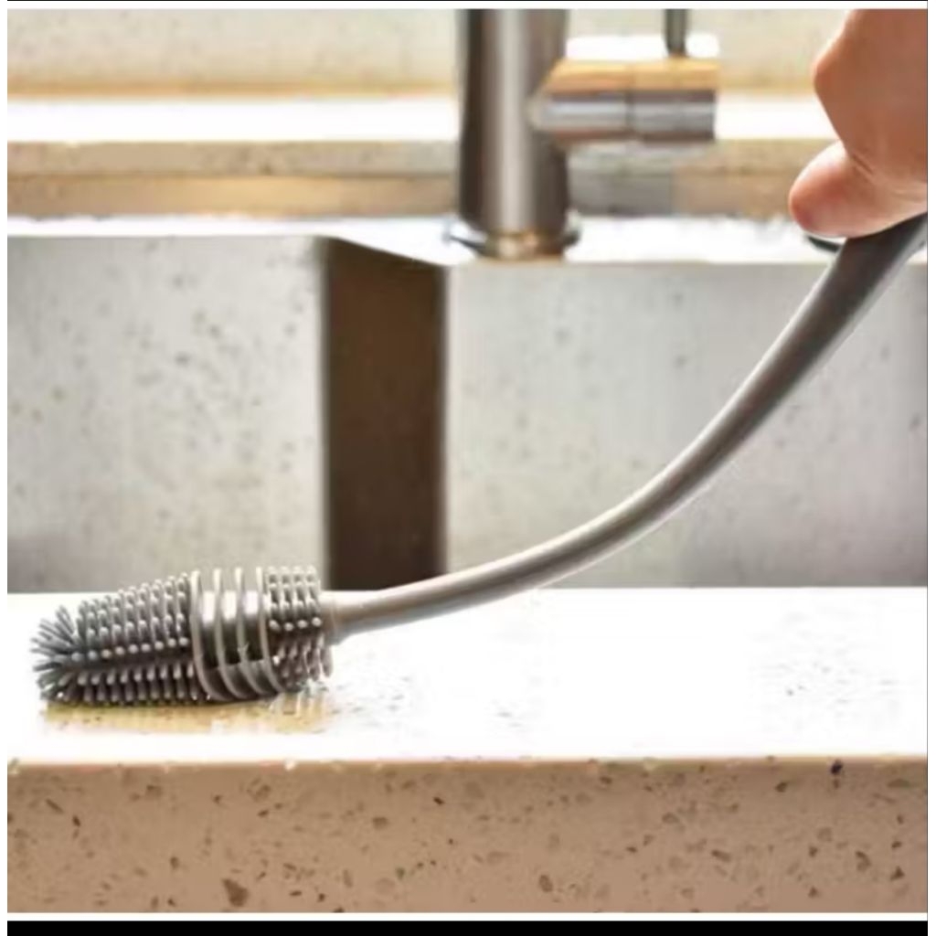 SILICONE BOTTLE CLEANING BRUSH/LONG HANDLE GLASS WASHING STICK/BOTTLE CLEANING BRUSH STICK
