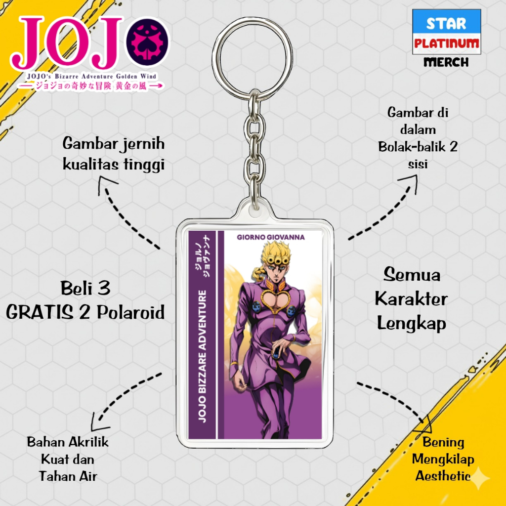 GANTUNGAN พวงกุญแจผจญภัย Jojo Bizzare – พวงกุญแจ Jojo Kim – พวงกุญแจอนิเมะ Jojo no Kimyou na Bouken – พวงกุญแจ Giorno Giovanna Bruno Bucashiati – พวงกุญแจ – Diavolo – Ris ราคา ถูกที่สุด ดีลบีเคเค แกลเลอรีภาพที่ 2