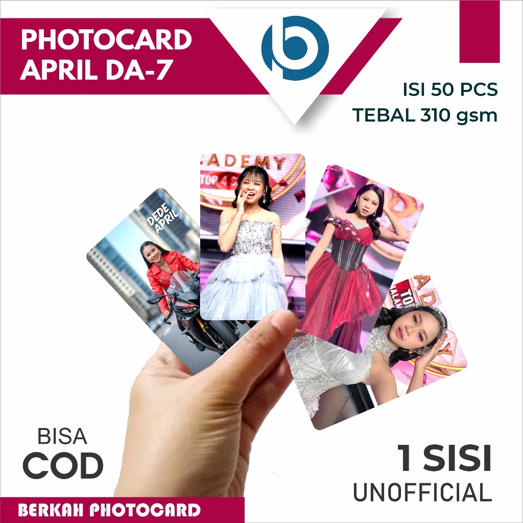 APRIL DA-7 Photocard บรรจุ 50 ชิ้น 1 ด้าน - คุณภาพ HD