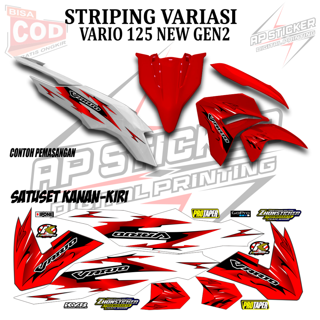 แถบรถจักรยานยนต์ Honda Vario 125 New Gen2, แถบเสา Mtf เวียดนามล่าสุด