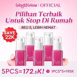 [Hemat 5PCS] Glad2Glow Serum Series - Brightening Mencerahkan Mengurangi Flek Menghaluskan Kulit Meratakan Warna Skincare Kulit Memudarkan Jerawat Niacinamide AHA BHA Centella 377 Perawatan Kulit Peeling Lembut Eksfoliasi Tidak Perih g2glow official store