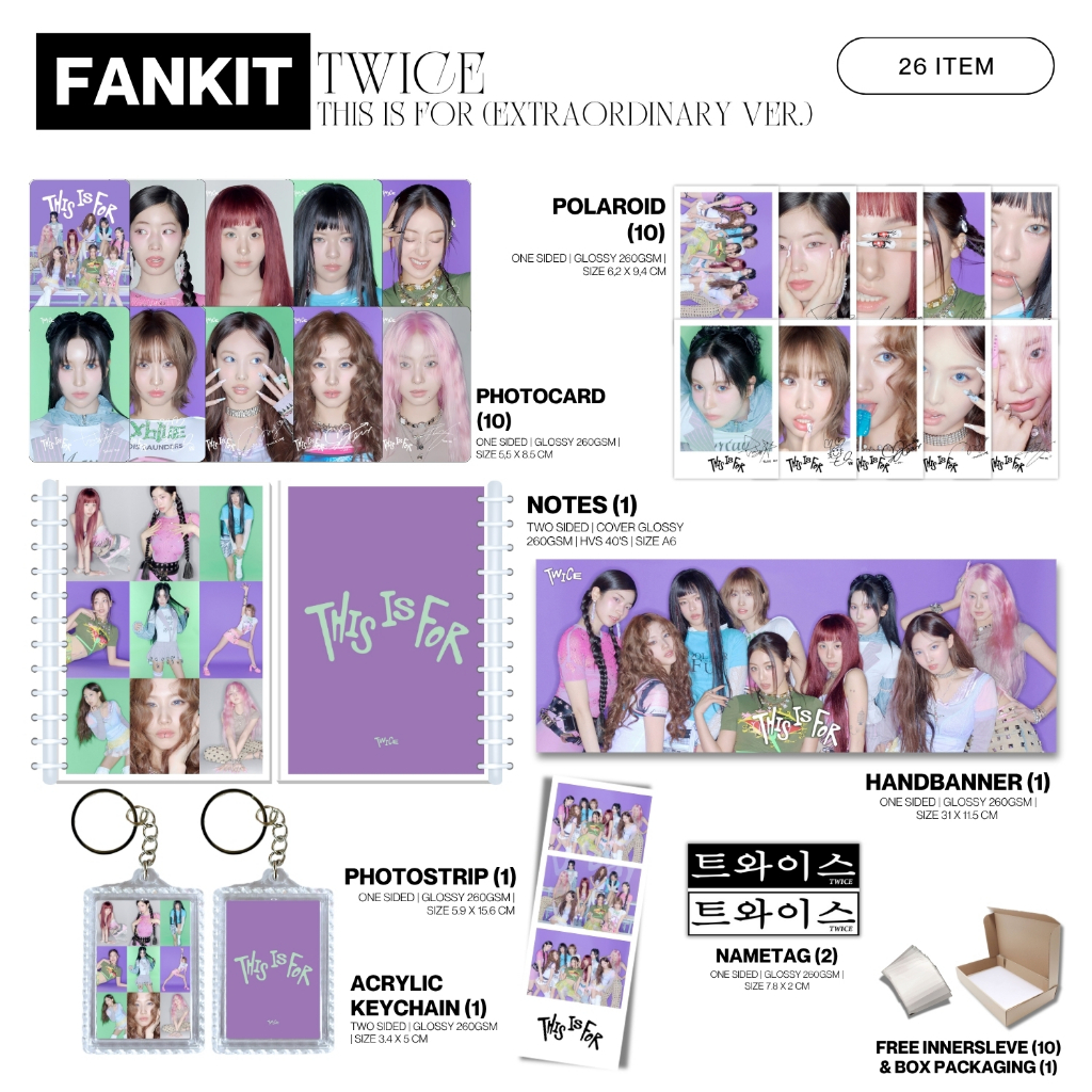 HOLOGRAM FANKIT TWICE THIS สําหรับ 26 รายการ KPOP UNOFFICIAL JIHYO NAYEON SANA MINA DAHYUN TZUYU