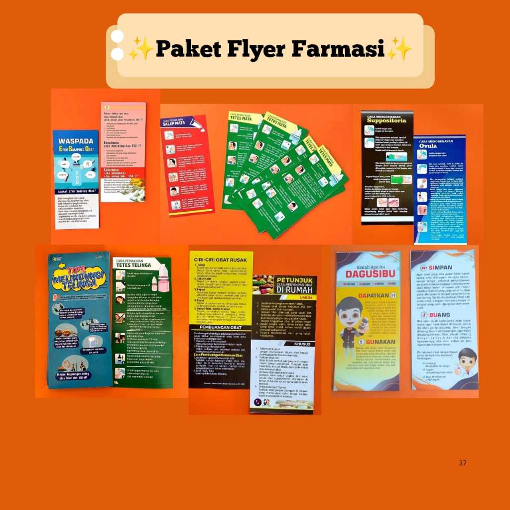 แพ็คเกจ Flyer Pharmacy - Flyer วิธีใช้ยา - วิธีเก็บยา - เอฟเฟกต์ด้านข้างยา