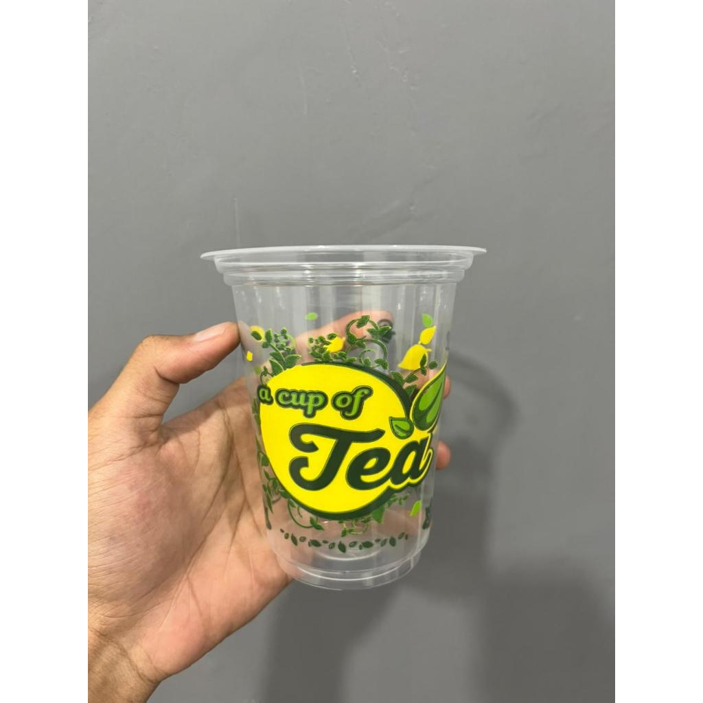 Starindo 12oz 7gr PP Plastic Cup with Tea Motif