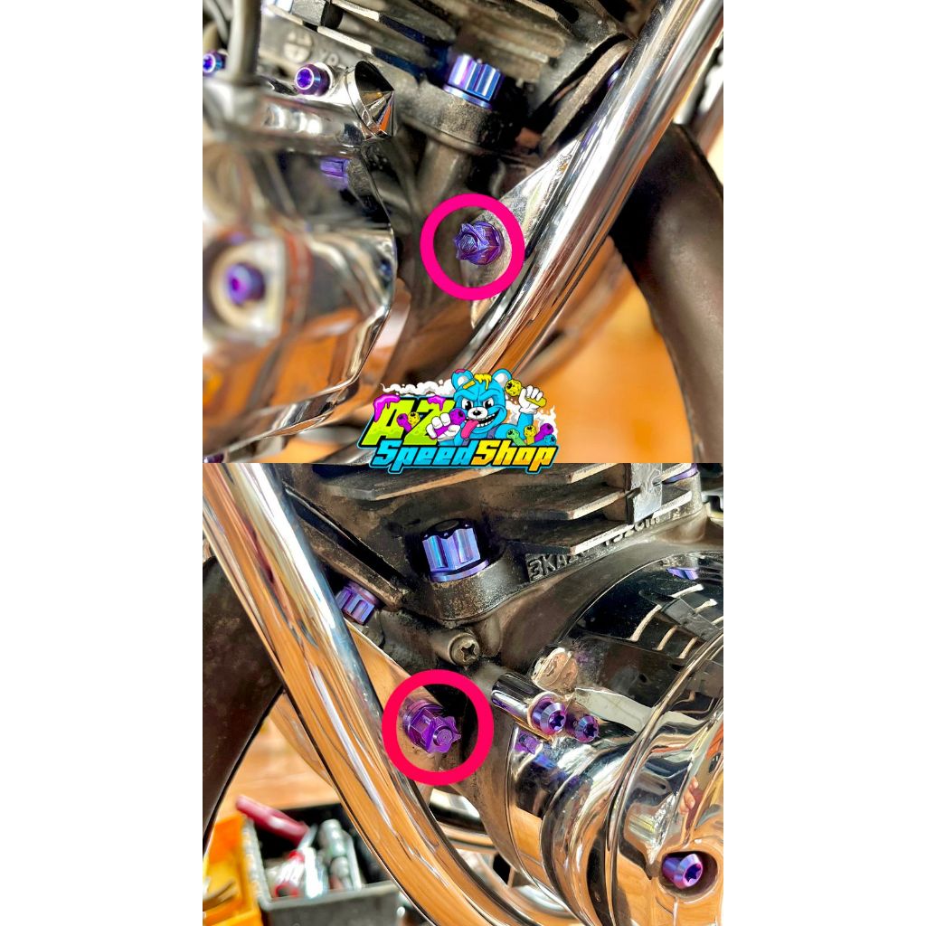 MESIN Titanium Axle Front Engine Mount Rx king 1 Axle 2 Nuts