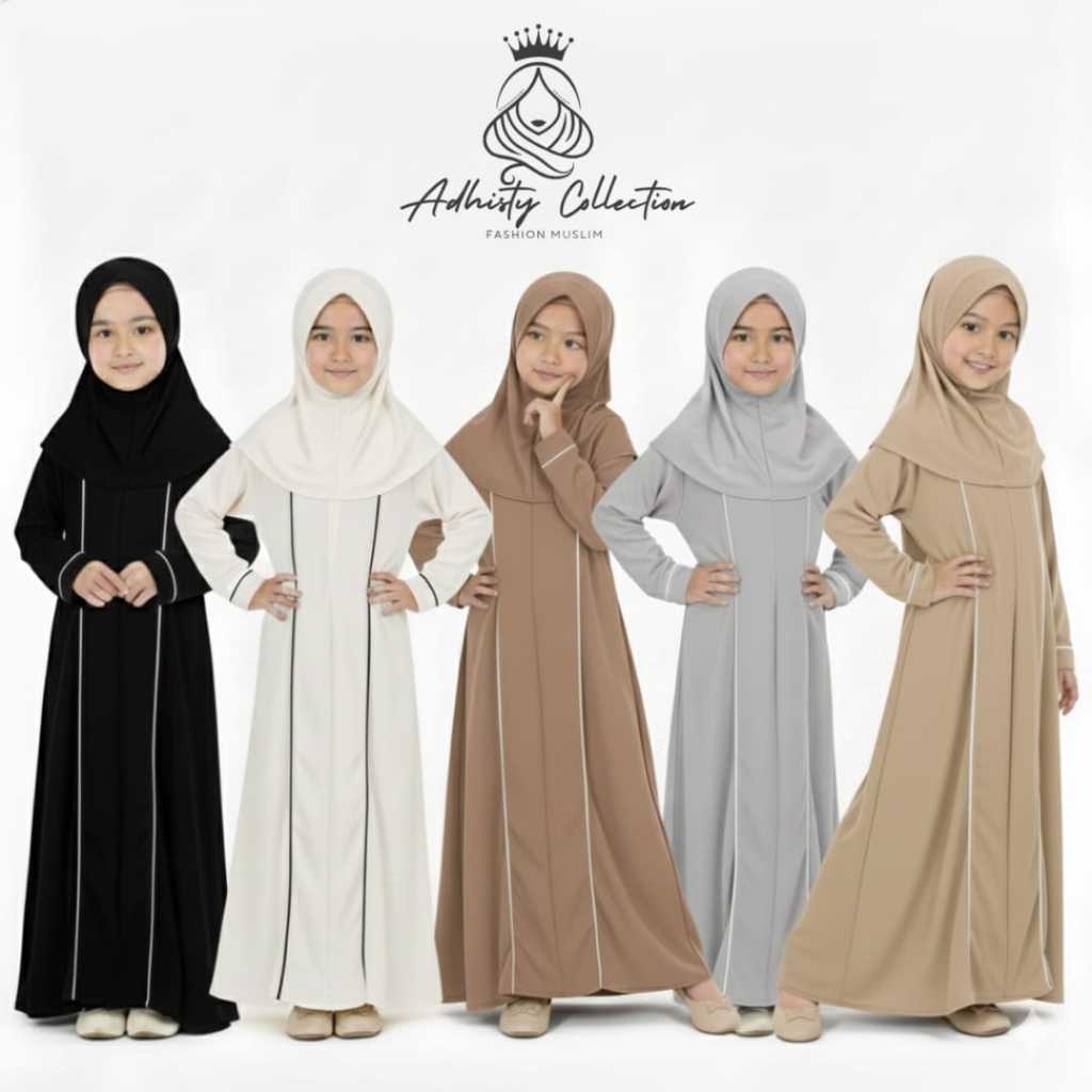 มุ่งหมาย- ล่าสุดชุดเด็กผู้หญิงอาบายา 2025 วัสดุซาบริน่าพรีเมี่ยมป้องกันรังสียูวีเย็นหรูหราเสื้อผ้ามุสลิมสําหรับเด็กผู้หญิงอายุ 3-12 ปี