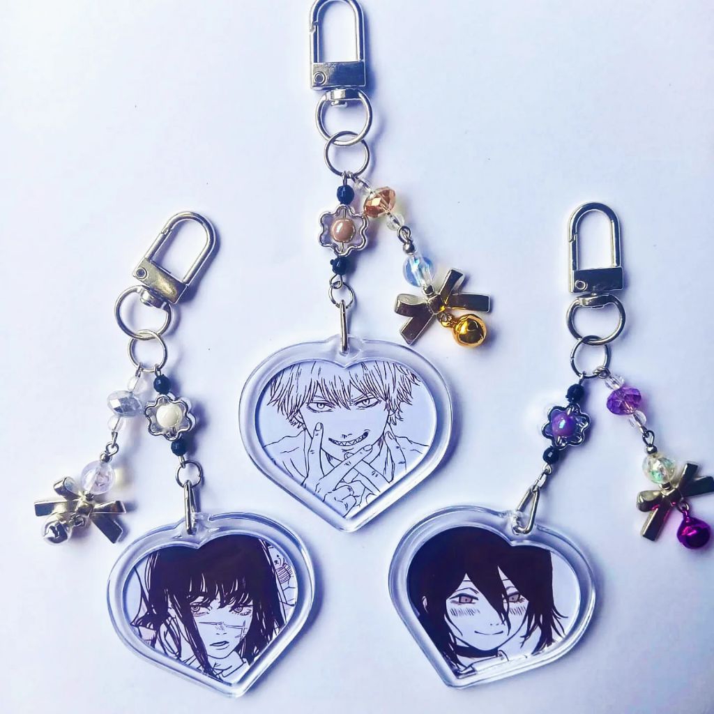 GANTUNGAN BAG CHARM/ANIME BEAD HANGER-MANGA CHAINSAW MAN|DENJI, POWER, แบตเตอรี่, ANGEL DEVIL, YOSHIDA, MAKIMA, REZE, YORU