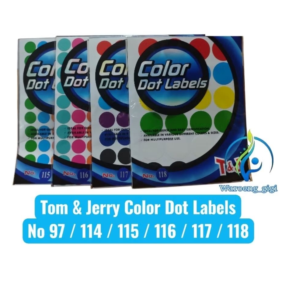 T&J Color Dot Label Sticker Dot Colourful