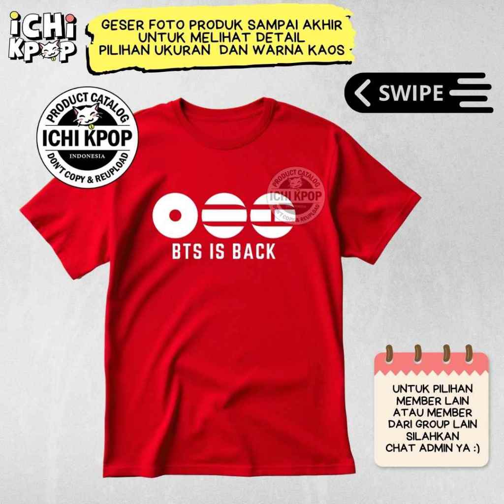 OT7 IS BACK LOGO เสื้อยืด (FRONT PRINT เท่านั้น) กองทัพ kpop jungkook taehyung suga yoongi seokjin jhope namjoon jimin - รูปที่ 2