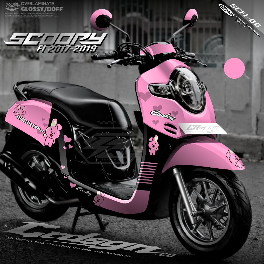 Scoopy Full Body Decal - Scoopy FI Sporty 2016-2019- FI ESP Cooky BT21 สติ๊กเกอร์