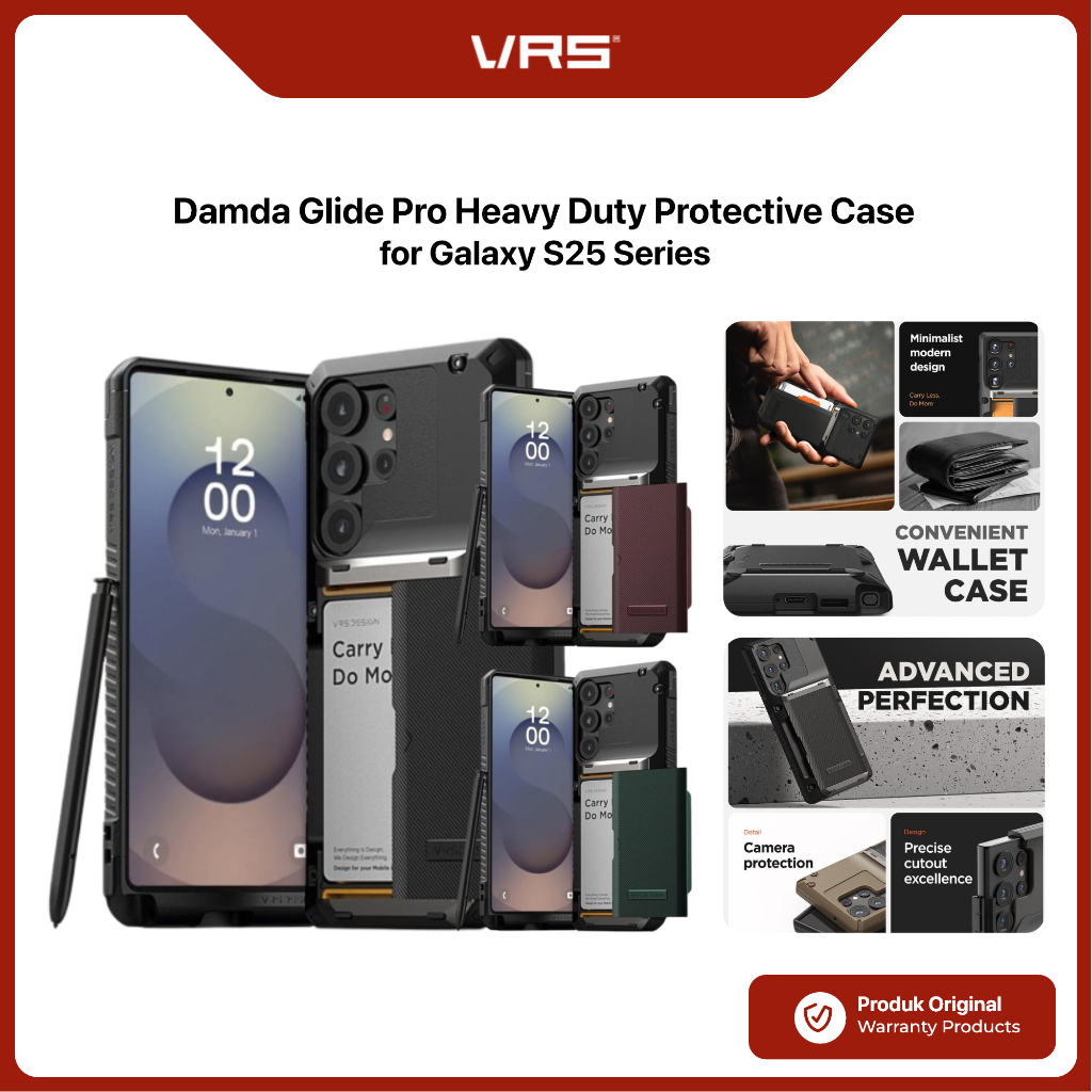 Samsung Galaxy S25 Ultra Plus VRS Design Damda Glide Pro Wallet Case Protection