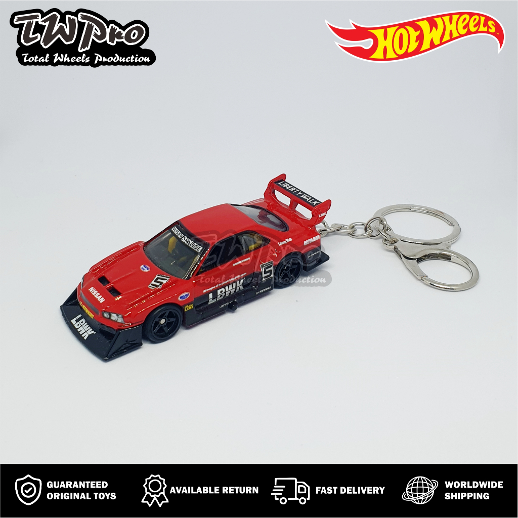 GUNDAN HOT WHEELS PREMIUM KEYCHAIN LB-ER34 SUPER SILHOUETTE NISSAN SKYLINE - LIBERTY WALK - LBWK - R