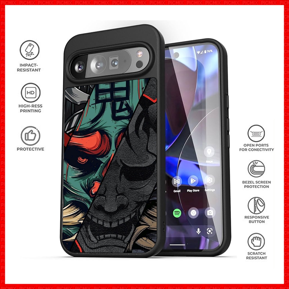 เคส Google Pixel 10 9 8 7 6 5 4 3 9a 8a 7a 6a 5a 4a 3a Pro XL Hybrid Softcase Hardcase ทีม Oni Mask