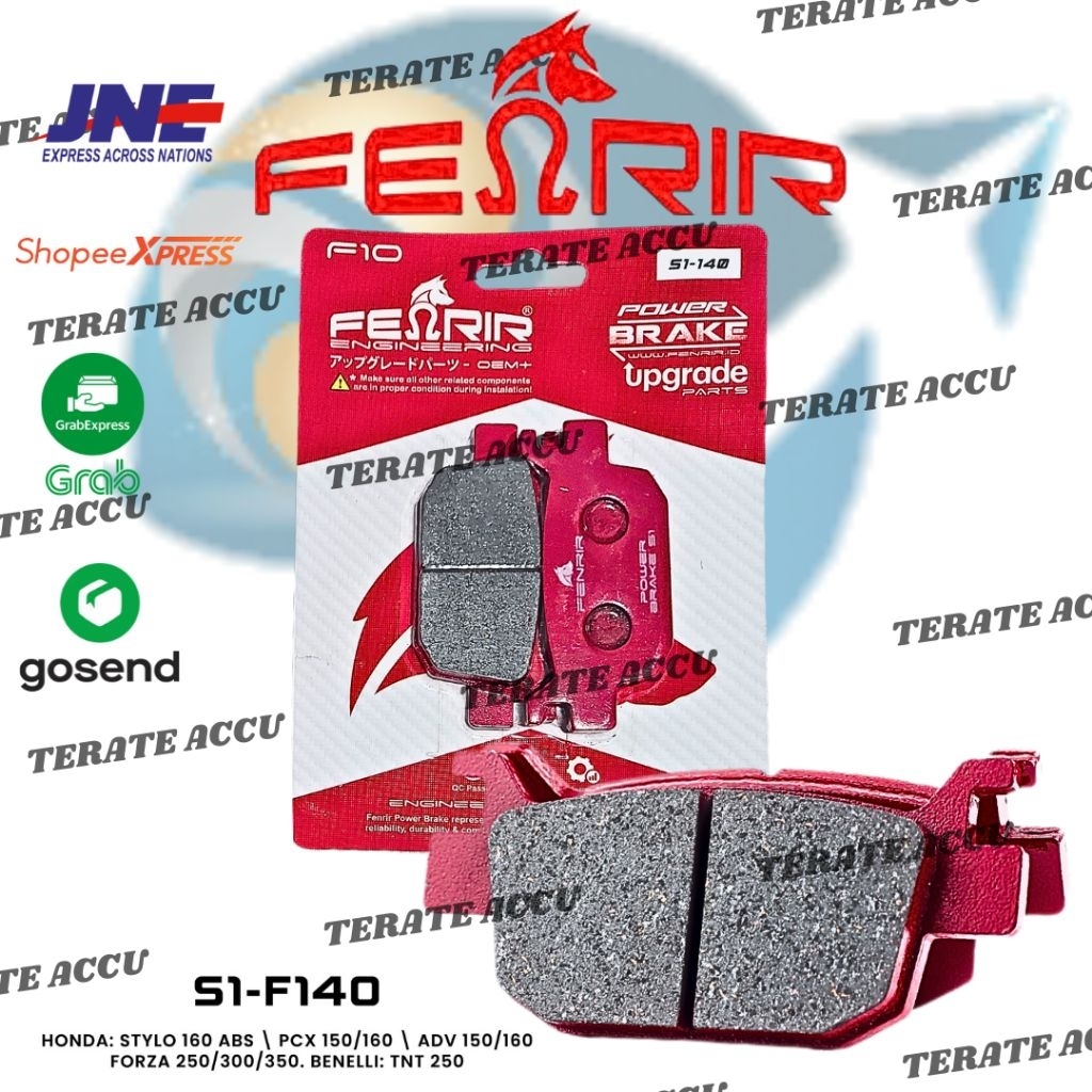 Dispad FENRIR S1-F140 ผ้าเบรคหลังสําหรับ ADV 150 / 160, PCX 150 / 160, Vario 160 ABS, Forza 250 / 30