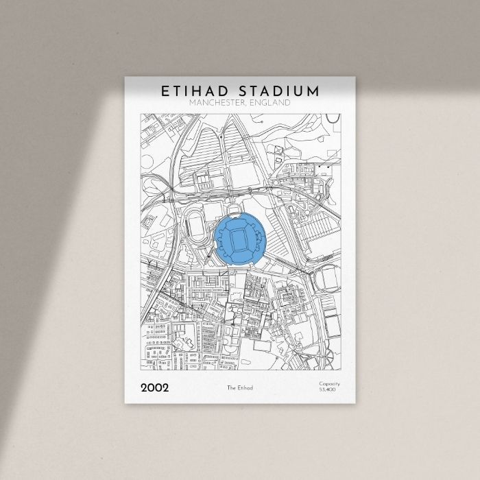 Wall Art Etihad Stadium Manch City Football Wall ตกแต่งสําหรับแฟนๆ Man City