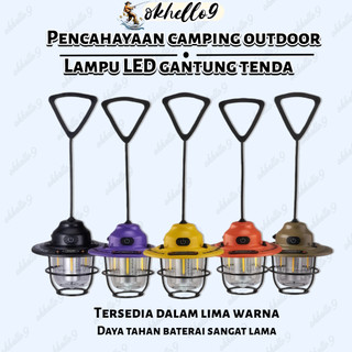 LED Retro Small Droplight IPX4 Waterproof Retro Decorative Light 1200mAh Portable Camping Lantern for Camping Hiking Fishing