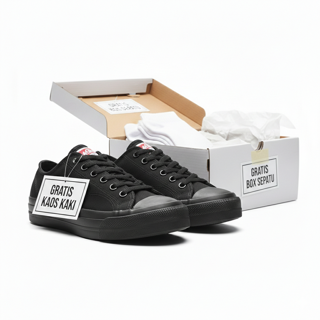 รองเท้าผ้าใบ Old School สีดําสีขาว Old School สีดําสีขาวสบายๆ