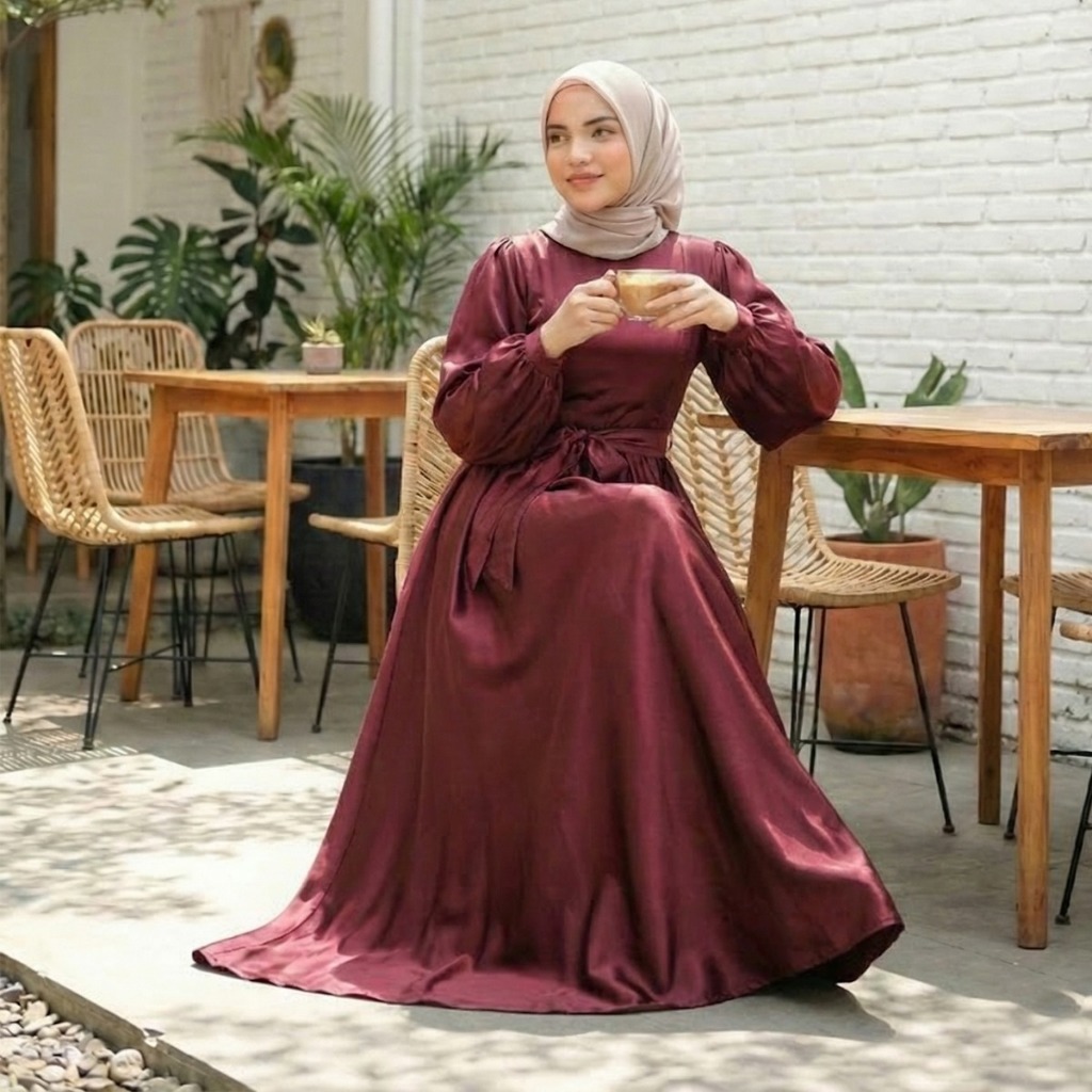 Satria Collection Gamis Tsabina Satin Silk Premium | ชุดแต่งงานผู้หญิงล่าสุด S-XXXXL