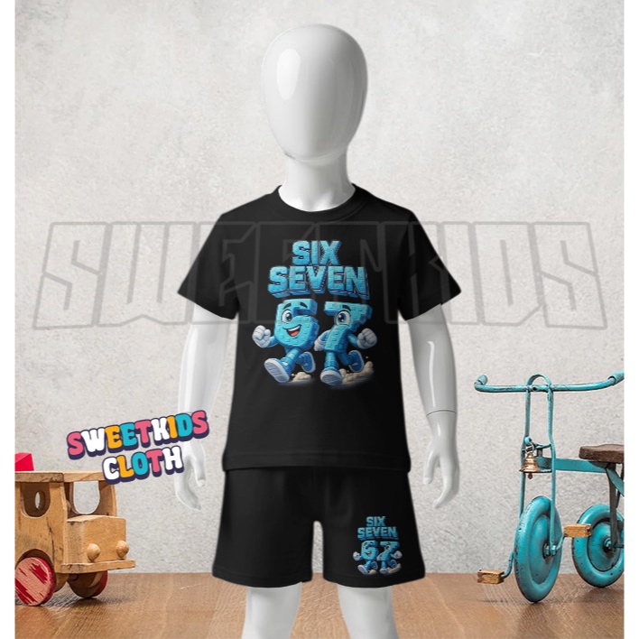 Six Seven 67 Steal A Brainrot Roblox Kids T-Shirt Pants Set / Kids Shorts Set 67 Six Seven Steal A B