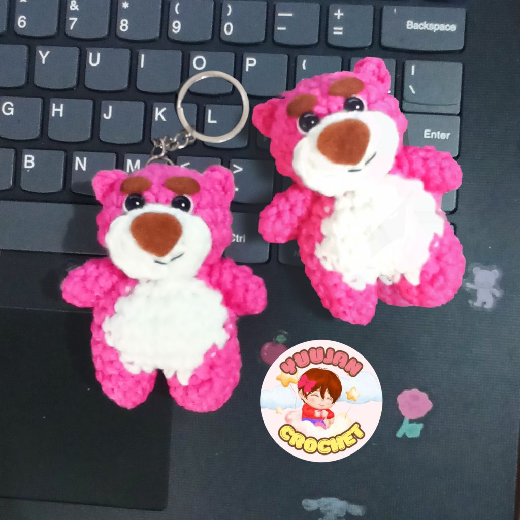 GANTUNGAN LOTSO KEYCHAIN - พวงกุญแจถักล็อตโซ่น่ารัก พวงกุญแจสีชมพู